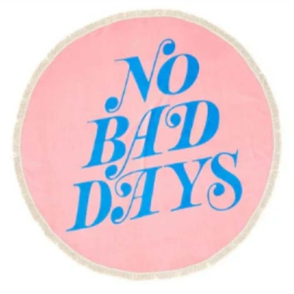 ban.do Pink and Blue Giant Circle Towel - No Bad Days